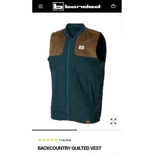 New! Large Men's Banded Backcountry Quilted Teal Vest